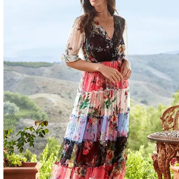 Johnny Was Dresses & Skirts - NWT , Johnny Was Juliet Tiered Dress XXS , XS Silk